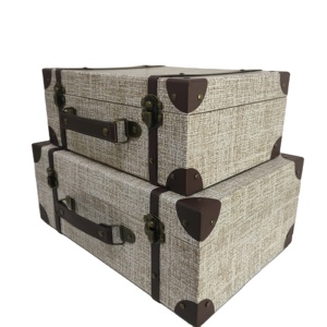 La fabbrica cinese produce una scatola di cartone quadrata antica per bambini vestiti per neonati con confezione regalo a forma di <span class=keywords><strong>valigia</strong></span> con manico - Product Image 1