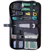 11 pièces combinaison boîte à outils réseau câble pince ensemble testeur réseau RJ45 pince à sertir coupe-câble dénudeur outils de test pour FTTH