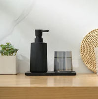 Ensemble de salle de bain moderne et écologique en plastique, 6 pièces, avec distributeurs de désinfectant pour les mains, de shampoing et de savon, à fixer au mur, couleur personnalisée