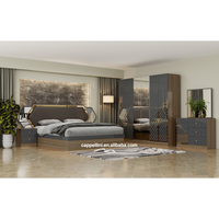 Armoire de rangement en bois tendre, meubles de Suite de reine, lit King Size, miroir, lit moderne en bois massif de luxe, ensemble de chambre à coucher
