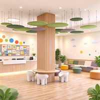 Ensemble complet de meubles pour la décoration de la salle de classe de la maternelle Chiquitos, comprenant un arbre décoratif, une table et des chaises, une bibliothèque et une zone de lecture pour la crèche.