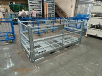 Gaiola de Armazenamento de Metal Galvanizado Dobrável de Alta Resistência