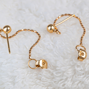 NeeGee Jewelry Custom 14K Gold Glossy Ball Drop Pendientes Coreano Hecho a la moda Elegancia de moda para fiestas - Product Image 2