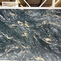 Dalle de quartzite de luxe émeraude verte foncée naturelle lisse, résistante à l'usure, design moderne, pour salle de bain et cuisine, directement de l'usine