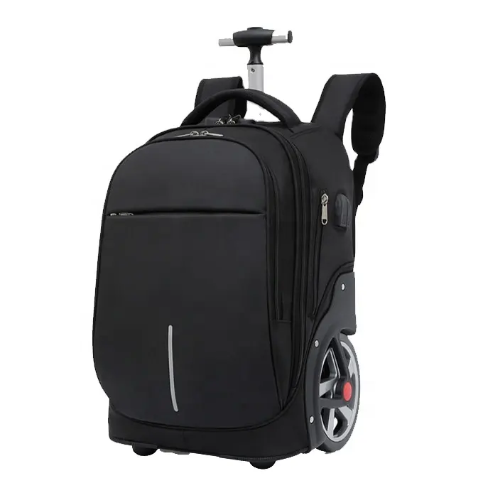 Rolling Backpack With Wheels For Business With USB Charging Port Laptop Wheeled Backpack
