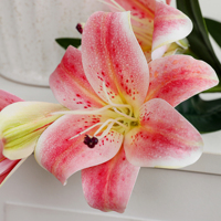 Fabrikverkauf: 71 cm künstliche Lilien mit 3 Blütenköpfen und realistischem Touch, langer Stiel für Hochzeiten, Events, Heim- und Hoteldekoration, Großhandel