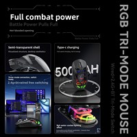 Souris de jeu sans fil M7 transfrontalière légère à 6 boutons, ergonomique, tri-mode, avec chargement sans fil, éclairage RGB et design transparent