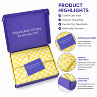 Boîte d'expédition personnalisée ondulée violette de qualité supérieure avec papier de soie pour présentation et approvisionnement en gros pour coffrets cadeaux