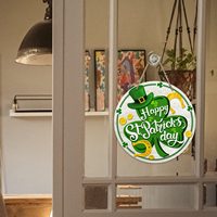 Décor mural rond en bois personnalisé et gravé, idéal pour la Saint-Patrick, cadeau d'entreprise, décoration de porte d'entrée ou de maison