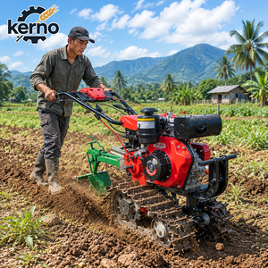 High Productivity 49cm Diesel Tracked Cultivator Walk Behind Tiller For Sloping Land Plowing And Agricultural Soil Work - Product Image 1