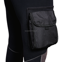 Combinaison de plongée étanche en néoprène 5 mm pour eaux froides, avec fermeture éclair dorsale, logo frontal, genouillères et poches, ODM & OEM