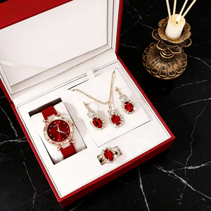 <strong>Ladies</strong>' Fashion Jewelry Red Fashion <strong>Watch</strong> Gift <strong>Set</strong> - Product Image 3