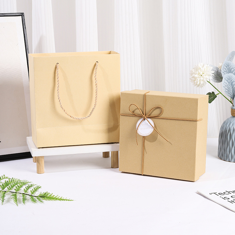 Étiquette ronde en papier kraft&nbsp;; 20*20*9 (sac cadeau boîte cadeau)