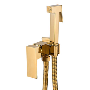 <strong>Modern</strong> Wall-Mounted Solid Brass <strong>Bidet</strong> Faucet Set Low Price Bathroom <strong>Spray</strong> for Toilet Cleaning - Product Image 2