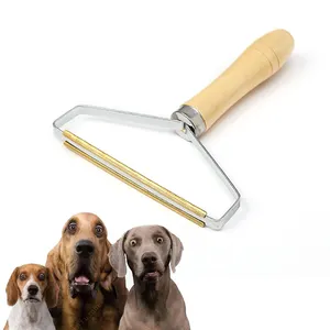 Custom Logo Portable Mini Stainless Steel Self Cleaning Dog Cat Reusable Pet Hair Remover Brush