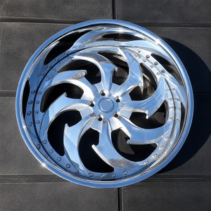 ล้อแม็กซ์ขนาด 19 20 นิ้ว แบบ 2 ชิ้น ขอบลึก ขัดเงาสีเงิน ขอบโครเมียม 6x139.7 5x127 5x120 สำหรับรถ Escalade Donk Wheels - Product Image 1