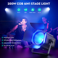 200W COB Par Lights Spots RGBWA UV 6in1 DMX512 DJ Lights pour scène Party Concert Église Mariage Théâtre Par Lights