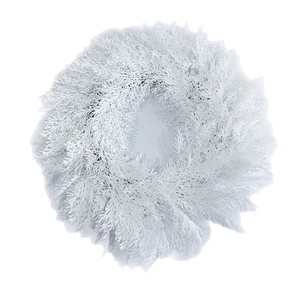 White <b>Artificial</b> Juniper Wreath 60cm Wall Hanging Christmas Decoration PE Plastic Outdoor Indoor Use - Product Image 5