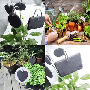 Étiquettes en <span class=keywords><strong>ardoise</strong></span> de haute qualité pour décoration de <span class=keywords><strong>jardin</strong></span>, 10 pièces en <span class=keywords><strong>ardoise</strong></span>, 10 supports métalliques, 2 stylos, étiquettes de nom de plante, panneaux d'identification de plantes - Product Image 2