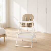 Chaise haute pliable moderne pour bébé avec panier de rangement et siège en plastique