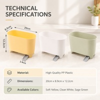 Mini poubelle de cuisine de comptoir avec panier de vidange pour évier, filtre de séparation sec/humide, conteneur de stockage des résidus alimentaires domestiques