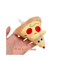 Porte-clés en peluche souris pizza mignonne et grinçante, breloque de sac amusante en forme de rat alimentaire, pendentif porte-clés 3D durable, vente en gros