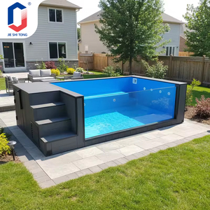 Jacuzzi Exterior Elevado de Fibra de Vidrio con Cascada y Asientos Confortables, Piscina de Hidroterapia con Iluminación LED - Product Image 1