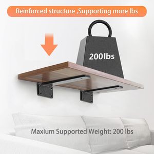 4 inç DIY 4.5mm kalınlaşma siyah sabit raf parantez yükseltilmiş endüstriyel Modern raf desteği - Product Image 6