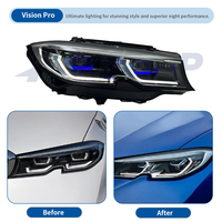 Phares HETOP G20 2019-2022, pièce auto bicolore LED, série 3 G28, jaune et blanc, DRL, interrupteur, feux de jour pour BMW