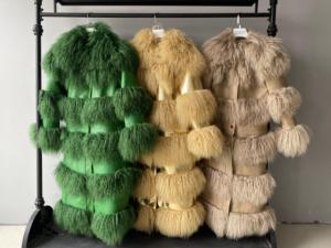 Jxwatcher Nuovo Cappotto di Moda per Signore in Vera Pelliccia Mongola, <span class=keywords><strong>Trench</strong></span> in <span class=keywords><strong>Pelle</strong></span> di Pecora Naturale, Lussuoso Cappotto Lungo in Vera <span class=keywords><strong>Pelle</strong></span> per Donne - Product Image 2