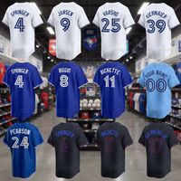 Maillots de baseball personnalisables pour hommes, bleu et blanc, avec logos brodés, uniformes de baseball