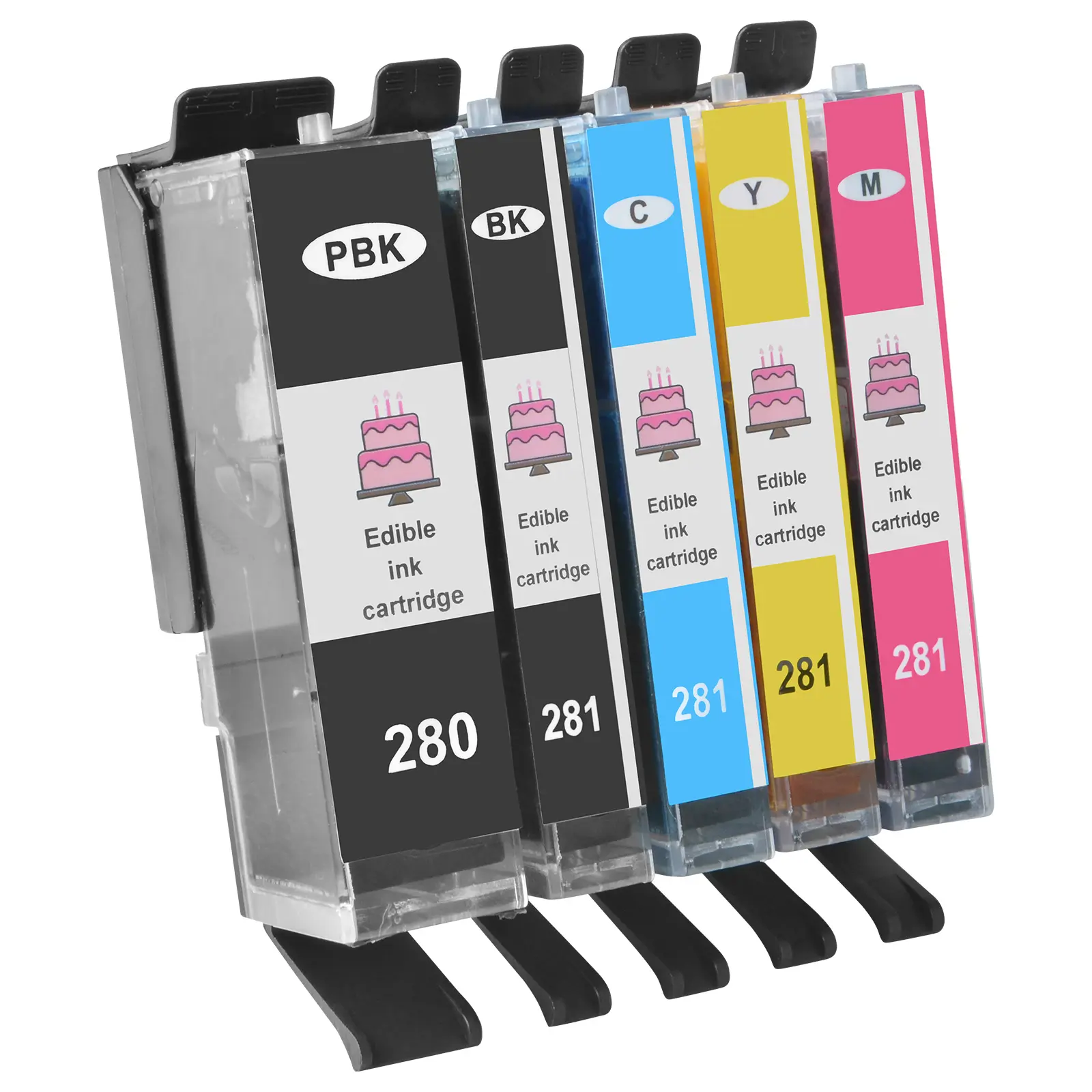 Combo de cartuchos de tinta de Color para pastel, Compatible con la serie CLI-281/PGI-280 XL con Chip (paquete de 5)