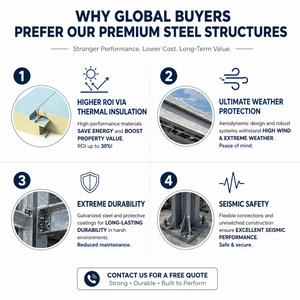 โรงงานจัดเก็บอุตสาหกรรมแบบสำเร็จรูปพร้อมโครงสร้างซับซ้อนสำหรับห่วงโซ่อุปทานการจัดซื้อแบบรวมศูนย์ที่มีการจัดวางประตูหลายทาง - Product Image 5