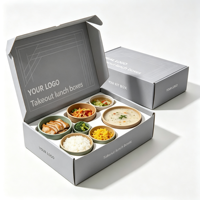 Boîte en carton ondulé écologique à fermeture auto-adhésive, emballage recyclable pour kit repas d'entreprise