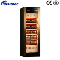 Armoire à cigares avec affichage de la température et de l'humidité constantes, vitrine en bois de cèdre pour le maintien de l'humidité du tabac et du vin