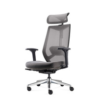 Chaise de bureau ergonomique moderne à dossier haut en maille avec appui-tête et soutien lombaire réglables pour bureau à domicile et bureau informatique