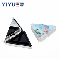 Palette compacte de poudre de maquillage pliable à Triangle unique vide avec compartiment à pinceaux étui compact avec miroir