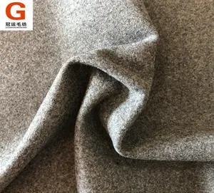 For Coat Grey Blended Woven Fabric Color Wool Woolen Wool / Polyester Flannel Fabric Factory Direct Supply Stock 680-700G/M GRS