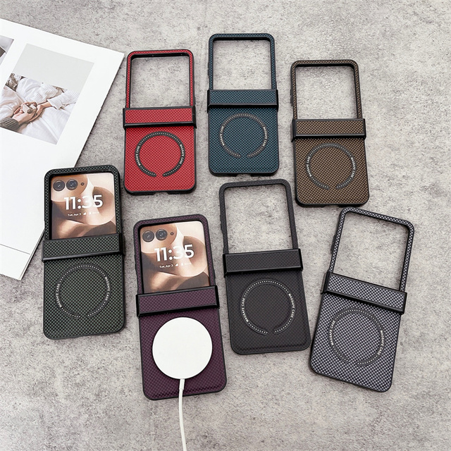 Hard PC Leather Protective Mobile Phone Case Magnetic Wireless Charge Back Cover for Xiaomi Mix Flip 2 Mix Flip