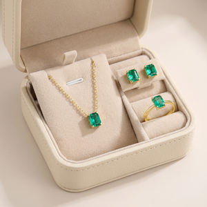 New Arrival Elegant Jewelry Fancy Gemstone Necklace Design 18K <b>Solid</b> Yellow <b>Gold</b> Real Natural Emerald <b>Pendant</b> Necklace for Women - Product Image 5