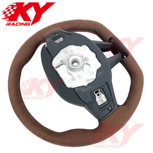 พวงมาลัยคาร์บอนไฟเบอร์หุ้มหนังกลับแบบกำหนดเองสำหรับ BMW G30 M550i G20 330i X5 G05 G80 M3 G82 M4 M240i G42 LCI X3 G01 540i - Product Image 3