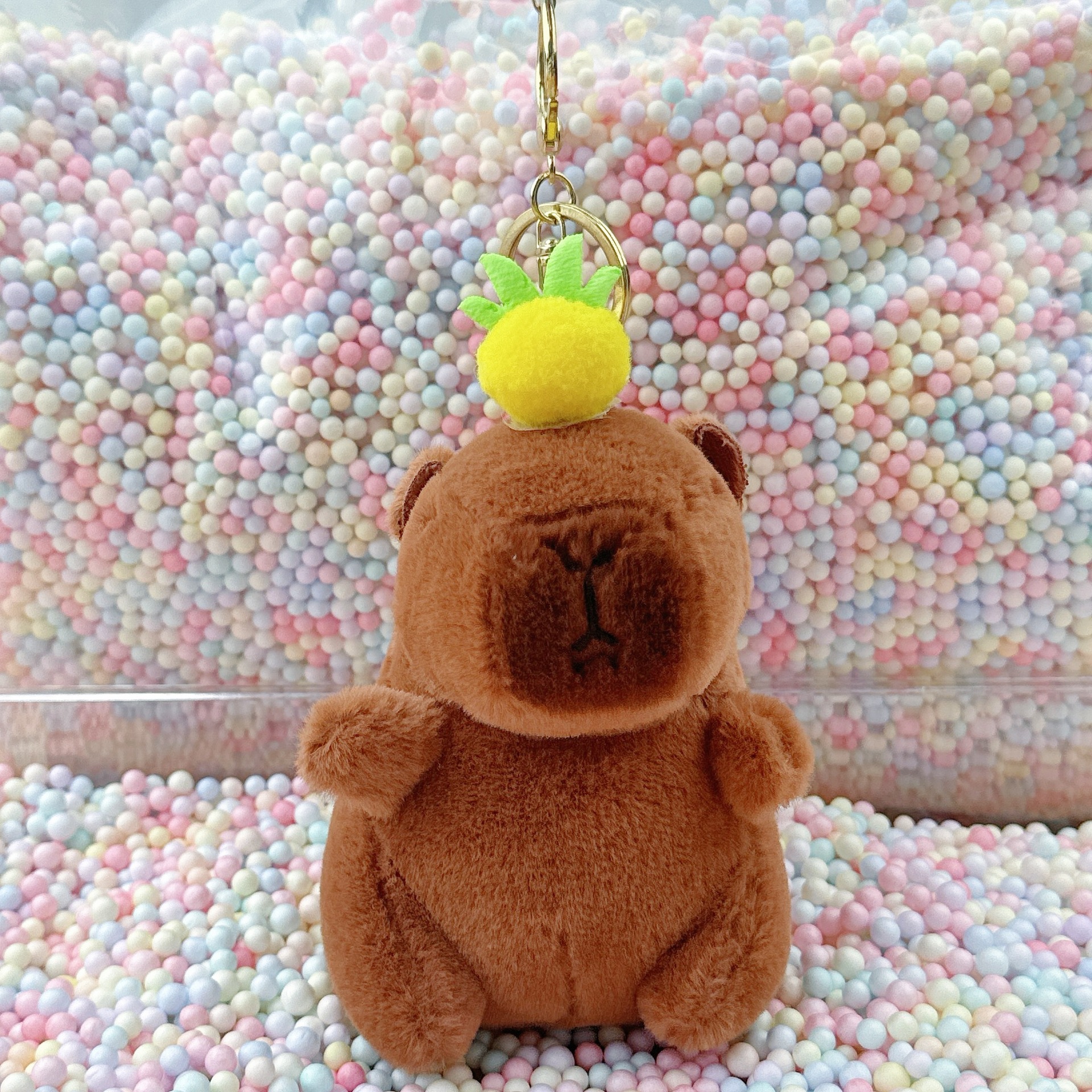 Dark brown pineapple cap bar gold buckle