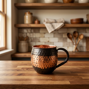 Taza Moscow Mule de Cobre Martillado Hecha a Mano de Lujo con Asa, Sublimada, de Gran Capacidad para Fiestas en Casa, Campamentos, Artesanía India - Product Image 1