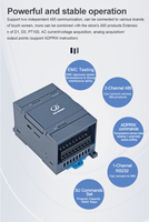 Huaqingjun 4DI 4DO Salida de transistor PLC 232 Salidas de pulso Diagrama de escalera Controlador lógico programable Modbus para máquina CNC