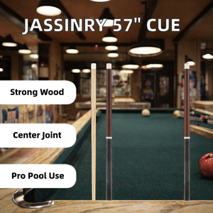 Jassinry Queue de billard de 57 pouces, pointe de 13 mm, bois massif, joint central, protection de la broche radiale, érable tigré, Rengas, ébène - Product Image 2