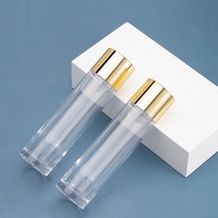 Bouteille transparente de luxe de 120 ml avec logo personnalisé, corps de bouteille avec bouchon à vis en plastique doré, bouteille de toner, emballage cosmétique, bouteille d'eau émolliente