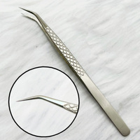 Pince à épiler Yucagci en acier inoxydable, traitée thermiquement, pointe lisse et dure, précision Dolphin pour extensions de cils