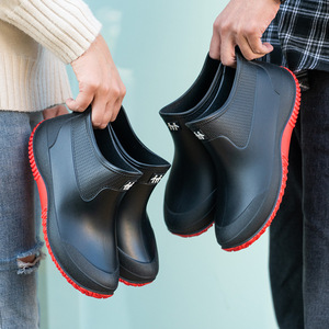 Bottes <span class=keywords><strong>de</strong></span> <span class=keywords><strong>pluie</strong></span> basses et imperméables <span class=keywords><strong>de</strong></span> <span class=keywords><strong>grande</strong></span> <span class=keywords><strong>taille</strong></span> en PVC pour hommes, chaussures <span class=keywords><strong>de</strong></span> cuisine en maille pour les marées d'automne, la randonnée aquatique d'été - Product Image 5