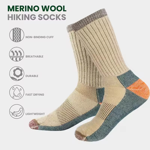 Breathable Seamless Toe Merino Wool Athletic <b>Socks</b> for Outdoor Hiking and Sports - Product Image 3