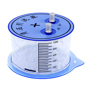 Dispositif de drainage à pression négative 1000 ml, unité d'aspiration manuelle bleue pour usage médical - Product Image 1